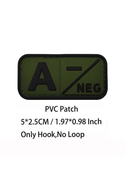 Choice11 37-رقعة صغيرة خضراء A NEG مع خطاف، شارات PVC لفصائل الدم A B AB O PO...