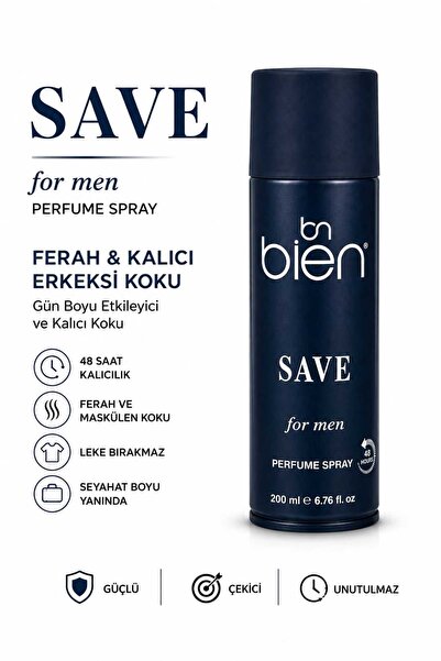 Bien Professional Save Erkek Parfüm Deodorant Kalıcı ve Ferah Erkek Bakım Set...