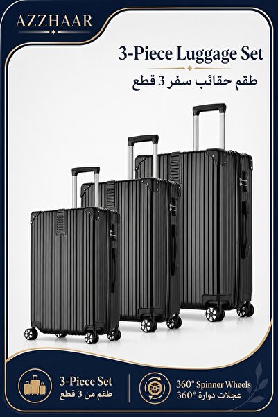 AZZHAAR 3-Piece ABS+PC Luggage Set for Family Travel, 20/24/26 Inch Hard Shel...