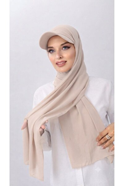 ALDAIYR Şapkalı Boneli Hazır Şal Hijab SANDY