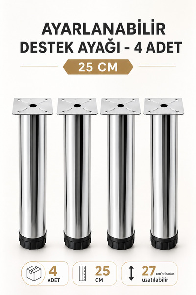 NZB (4 Pcs) Furniture Sofa Bed Base Armchair Metal Riser Support Leg Adjustab...