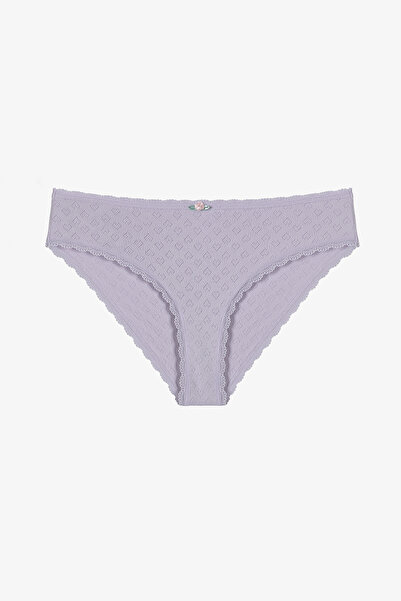 Penti Lilac Pointel Heart Patterned Slip Panties