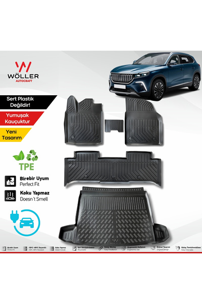wöller Togg T10X Uyumlu Paspas Bagaj Havuzu Set 2023 2026 Arası 3d Ultraflex Set