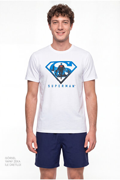 Penti Men's Colorful Lic-Superman Pajama Set
