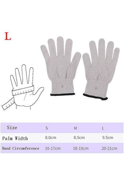 Choice1 L 1Pair Massage Gloves Conductive Silver Fiber Electrode Gloves Pads ...