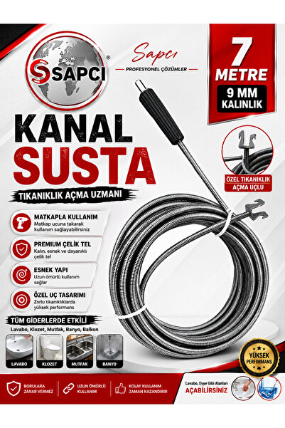 Sapcı Lavabo Banyo Mutfak Gider Açıcı Matkap Özel Uçlu Kanal Susta ( Matkap U...