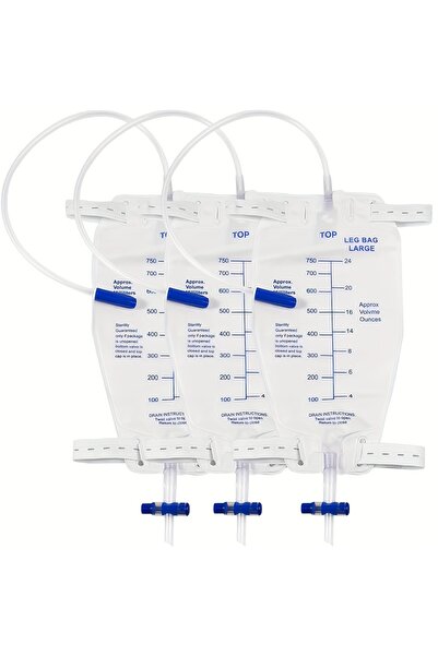 choice2 750ml 3 counts Leg Urine Folding Drainage Bag, Tube Drainage and Adju...