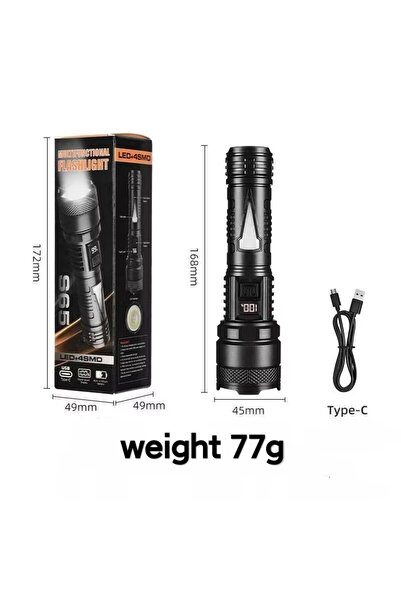 Choice مصباح S65 فائق الصغر قابل لإعادة الشحن بقوة 1500 واط، مزود ببطارية مدم...