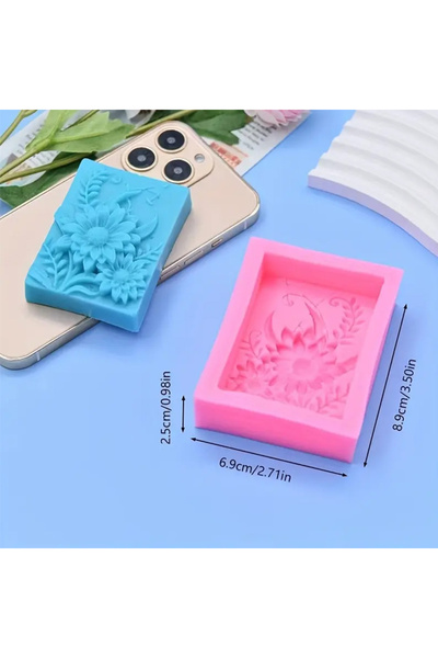 Choice Style 1 3D Flower Square Soap Silicone Mold Rectangle Handmade Scented...