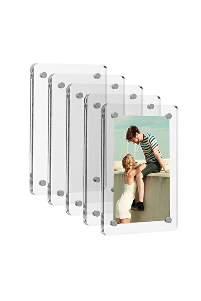 Choice 5 قطع إطار أكريليك 5 عبوات إطار أكريليك مغناطيسي للثلاجة Instax، إطار ...