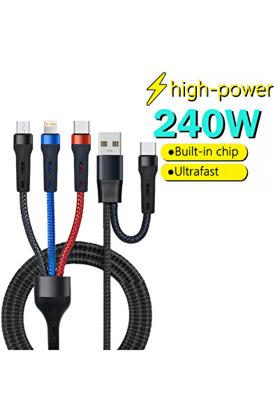 Choice Black 6 in 1 Multi Charging Cable, USB C to Type-C, Micro Lighting, Mi...