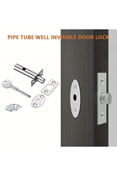 Choice Invisible Mortise Door Lock with Key Fireproof Metal Pipe Well Lock Fi...