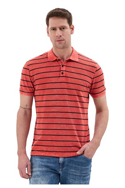 Cipo & Baxx Men's Striped Polo Collar Basic T-Shirt Ct858