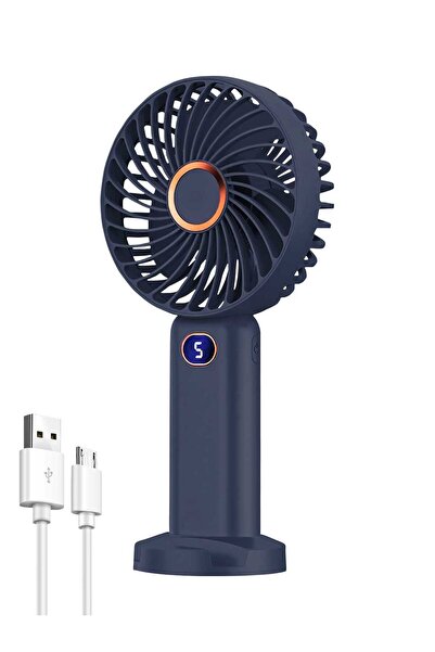 Choice5 Blue Portable Handheld Fan USB Rechargeable Mini Fan Digital Display ...