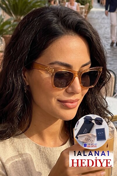 Lozzo Women's uv400 bal nude frame square sunglasses 23014 c4