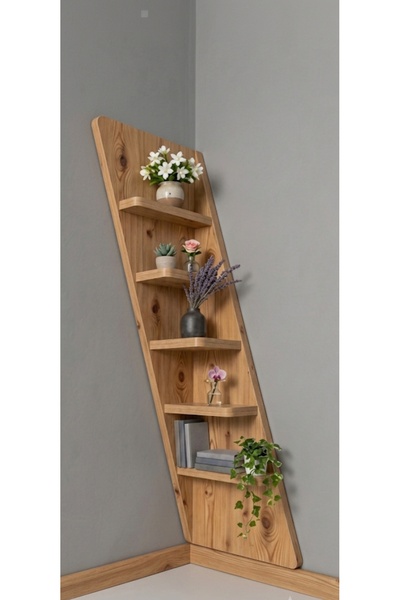 YURKUR MOBİLYA Köşe çiçeklik kitaplık dekor