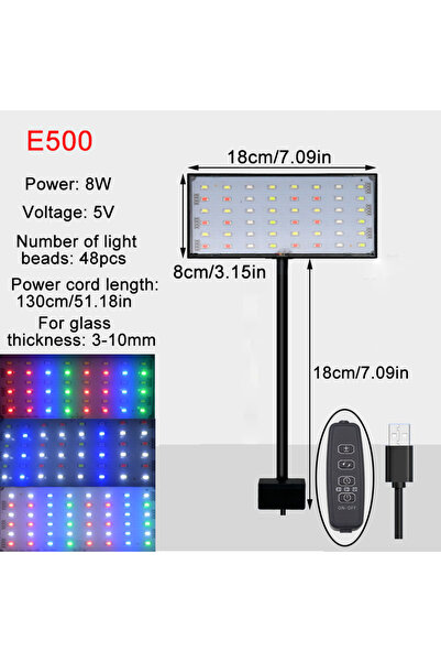 Choice E500 Aquarium Fish Tank Full Spectrum LED Light With Cycle Timing 3-Co...