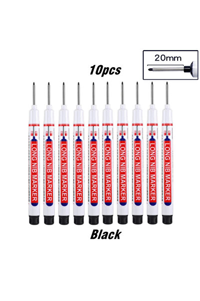 Choice 10pcs black 10Pcs/Set 20mm Deep Hole Long Nib Head Marker For Metal Pe...