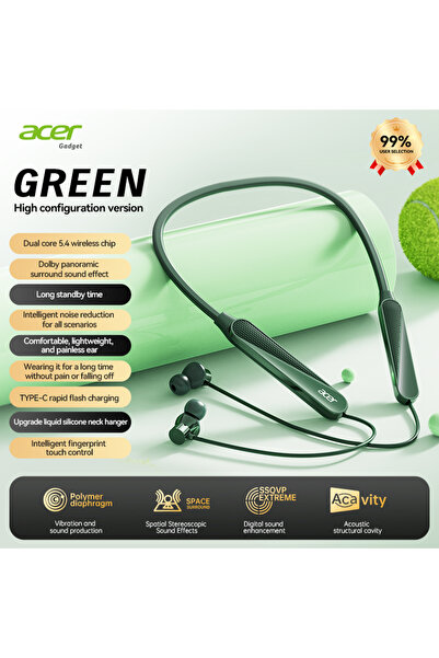 Choice3 green Acer Ohr561 Wireless Bluetooth Headset, Neck-Mounted, Dedicated...