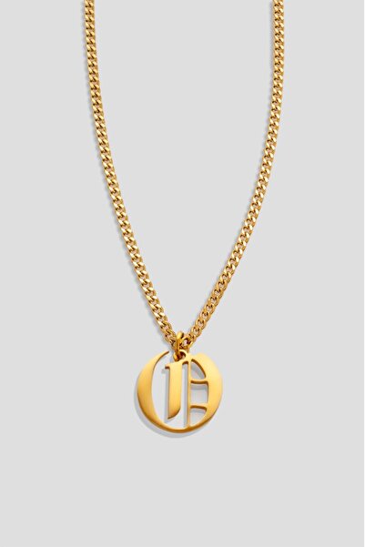 UKHWD SUPPLY Gothic O Letter Necklace - 316L Steel Ka1111Al