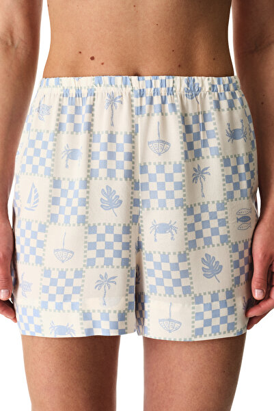 Penti Μπλε σορτς πιτζάμα με σχέδιο "Sun Kissed Gingham"
