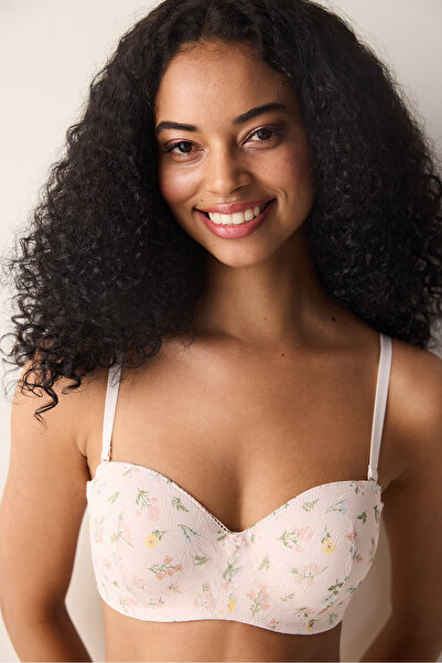 Penti Lotus Printed Lace Lace Open Pink Bra