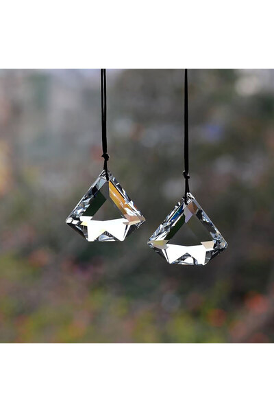 Choice Transparent 2PCs 2 Pcs Diamond Shaped Crystal Light Catching Prisms, R...
