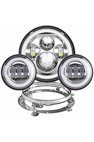 choice2 A Set Sliver 7inch LED Headlight +4.5inch Fog Lights 7"Bracket Mounti...