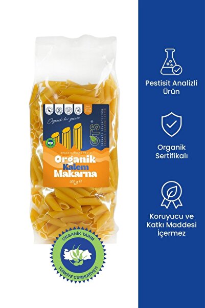 OTS Organik Kalem Makarna 500 gr (Organik Sertifikalı, Pestisit Analizli)