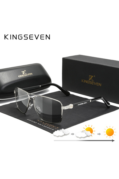 Choice6 نظارات شمسية فضية متغيرة اللون من KINGSEVEN للرجال/النساء، تصميم جديد...