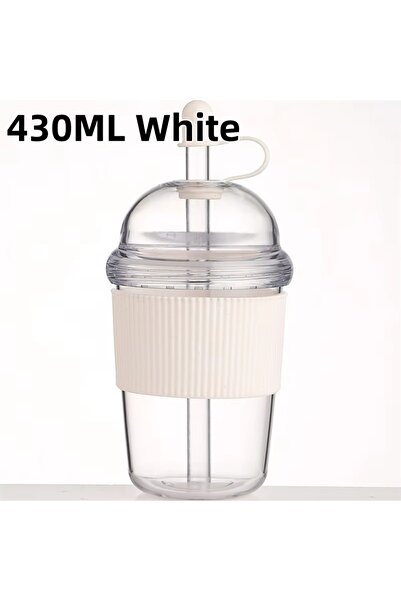 Choice 430ML White 1pc 430ml Portable Flip Straw Cup Plastics Ins Style High-...