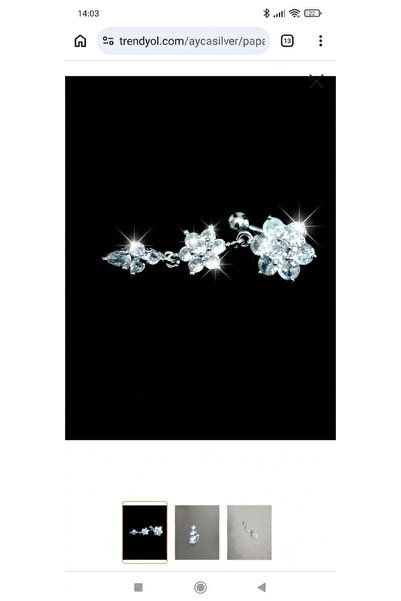 AyçaSilver Papatya Sallantılı Göbek Piercing