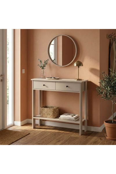 Home 90 cm Mandosi Çift Çekmeceli Dresuar Çok Amaçlı Dolap Kumbeji 90 cm