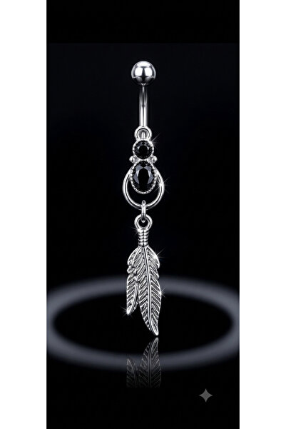 AyçaSilver Otantik Onx Taşlı Göbek Piercing