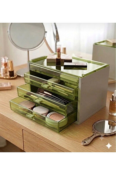 Limeks Home Makeup Organizer Drawer: Cappuccino Wood, Mica Drawer System