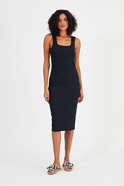 ALEXANDERGARDI Square Collar Pencil Dress with Strap (B23-00205)