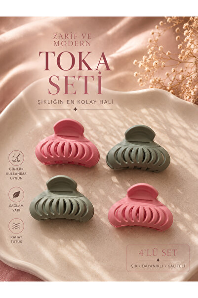 karmabijuteriaksesuar Set of 4 Colorful Small Hair Clips for Women