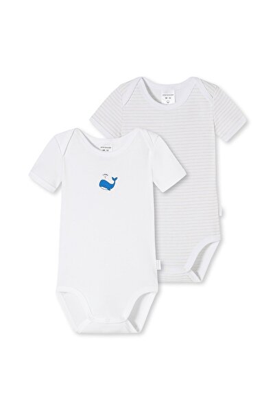 Schiesser Baby Body, 2er Pack - Kurzarm, Strampler, Print/Ringel, Doppelpack