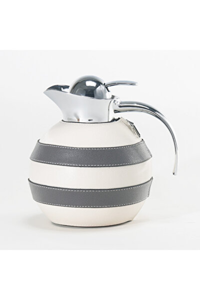 OSEM Luxury Stainless Steel Vacuum Flask with Grey Leather