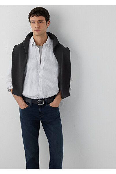 Mavi Black Striped White Shirt Loose Fit / Relaxed Comfortable Cut 0212101-91703