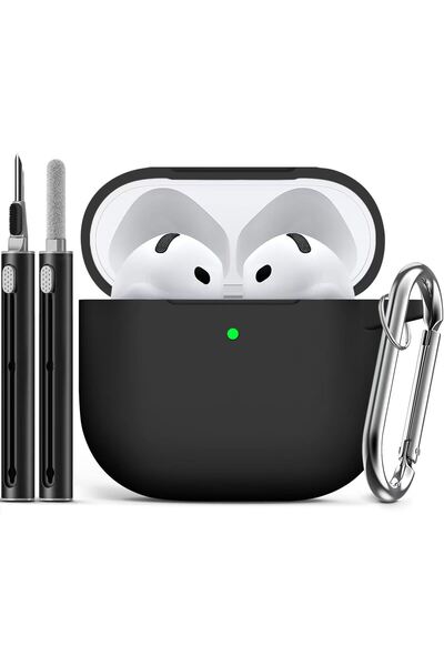Choice4 airpods4 black for AirPods 4 Case 2024 with Cleaner Kit,Soft Silicone...