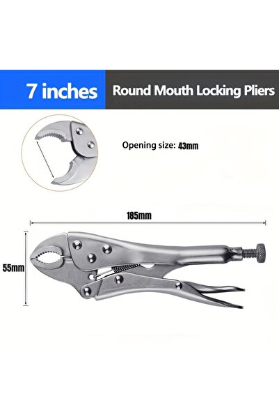 Choice 7in Powerful Locking Pliers,5/7/10' Curved Jaw Pliers,C- Type Heavy-du...
