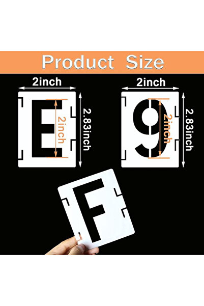 Choice 2 inch 42 pieces of letter hollow templates, reusable artistic fonts, ...