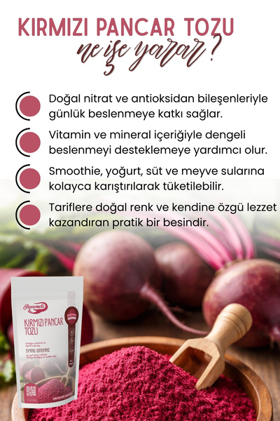 Annemeli KIRMIZI PANCAR TOZU 250 GR - %100 DOĞAL KATKISIZ KORUYUCUSUZ ÖĞÜTÜLMÜŞ KIRMIZI PANCAR TOZU