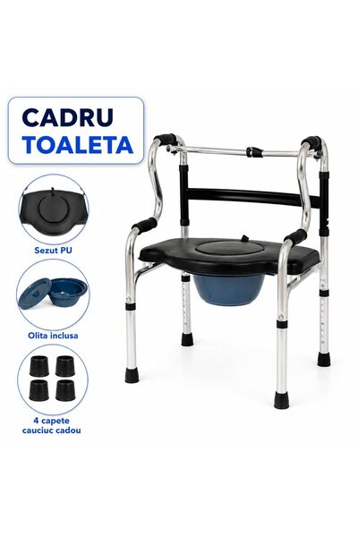 LittleDomi Cadru de mers, pliabil si curbat, cu functie de toaleta, LittleDom...