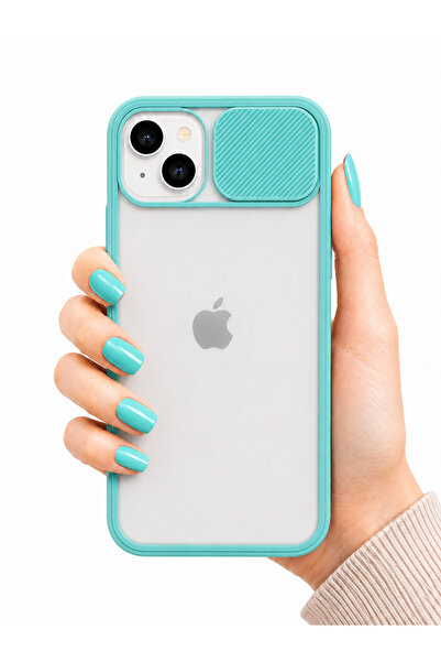 noktaks Apple Iphone 13 Kılıf Kamera Sürgü Mat Arka Yüzey Renkli Çerçeve Lens...