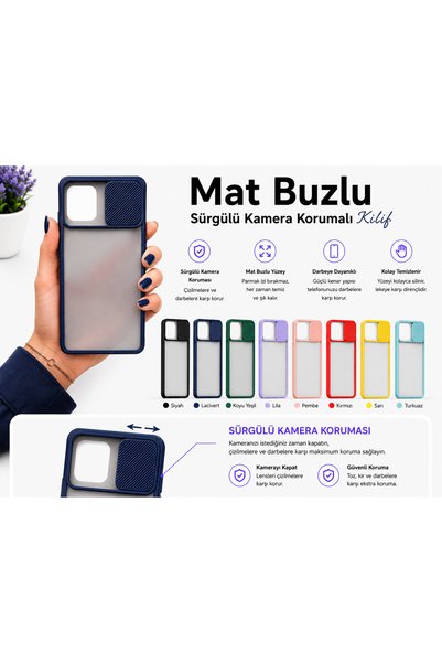 noktaks Galaxy A81/Note 10 Lite Compatible Case with Sliding Camera Protection Matte Lens Phone Case - Black