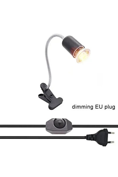 Choice EU Plug black dimming 50W Halogen Bulb Included Reptile Heat Lamp Adju...