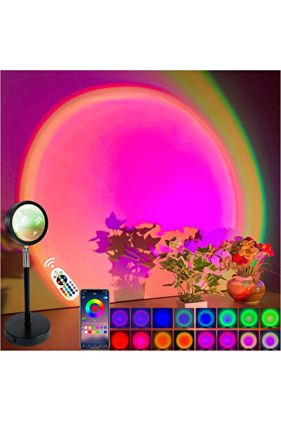 Choice 16 Colors Remote APP Smart Bluetooth Night Light Rainbow Sunset Projec...