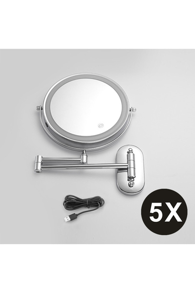 Choice5 8in Chrome USB 5X 8 inch Makeup Mirror Chrome 3x/5x/7x/10x Magnifying...